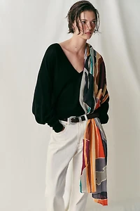 ORGANIC LINEN BLEND PRINTED SCARF