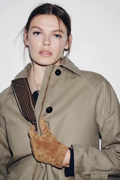 GANTS EN CUIR DE DAIM 100 % À PLIS