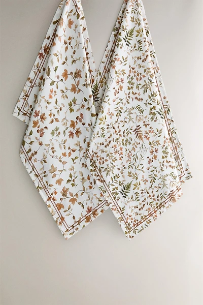 SET OF COTTON LEAF KITCHEN TOWELS (SET OF 2)