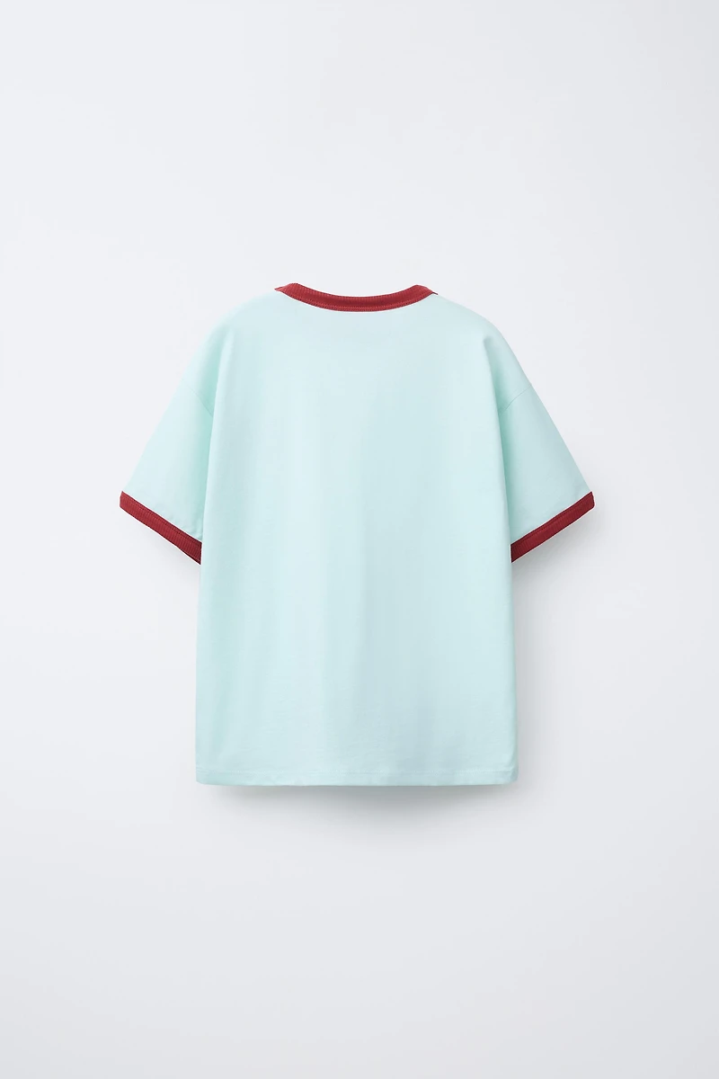 T-SHIRT BRODÉ LISERÉS CONTRASTE