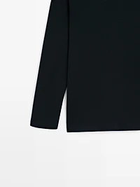Polo manches longues texturé