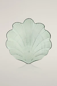 WAVY SHELL GLASS SERVING DISH