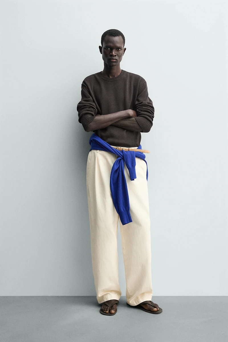 REGULAR FIT COTTON-LINEN JUMPER