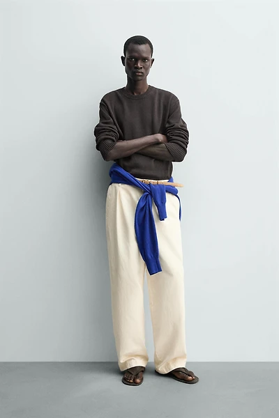 REGULAR FIT COTTON-LINEN JUMPER