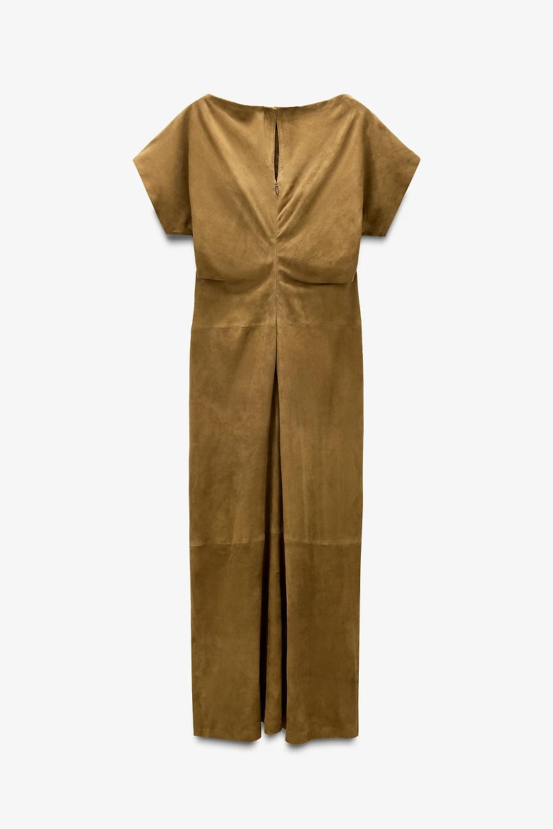 LIMITED EDITION SUEDE DRAPED DRESS