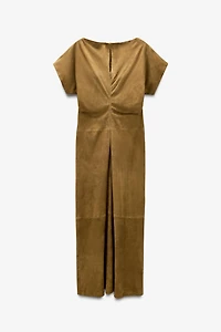 LIMITED EDITION SUEDE DRAPED DRESS