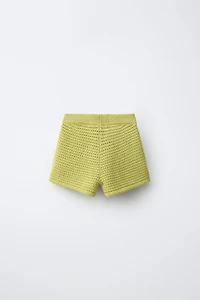 EMBROIDERED TULIP KNIT SHORTS