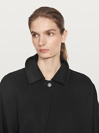 Long batwing sleeve coat