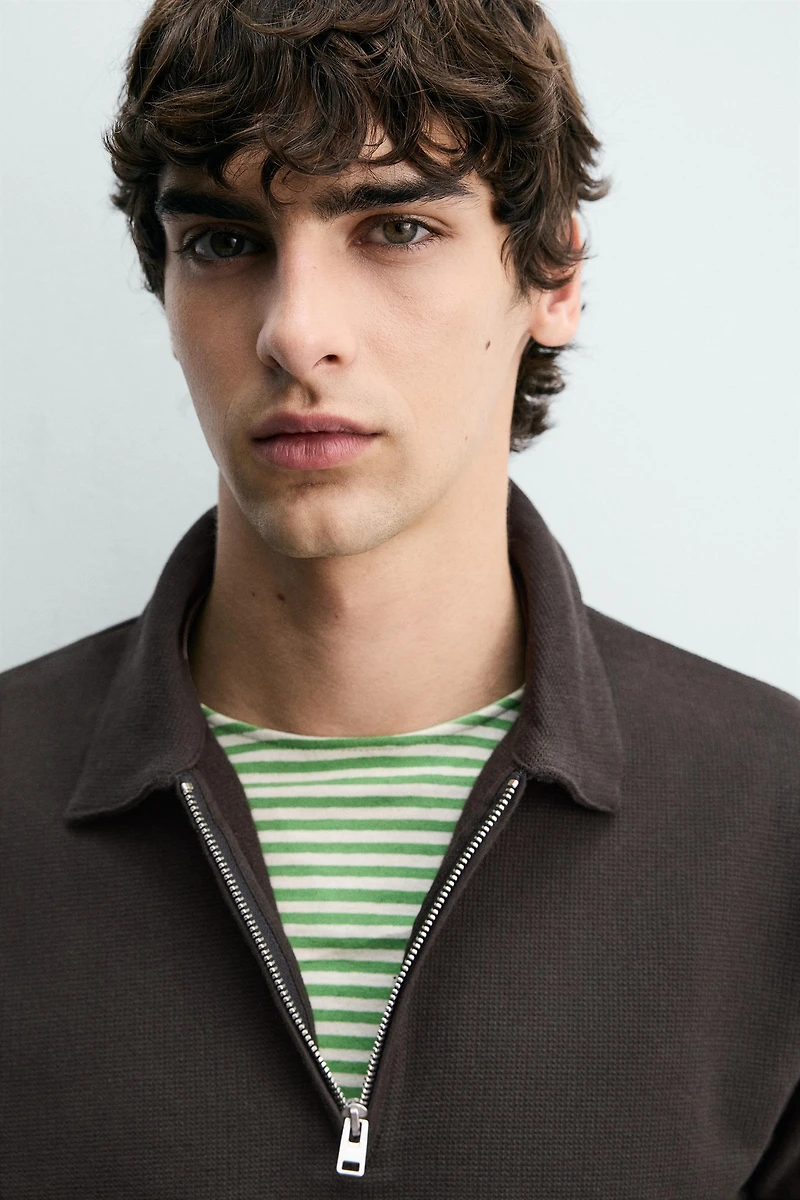ZIP POLO SWEATSHIRT