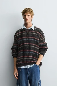 TEXTURED STRIPED SWEATER