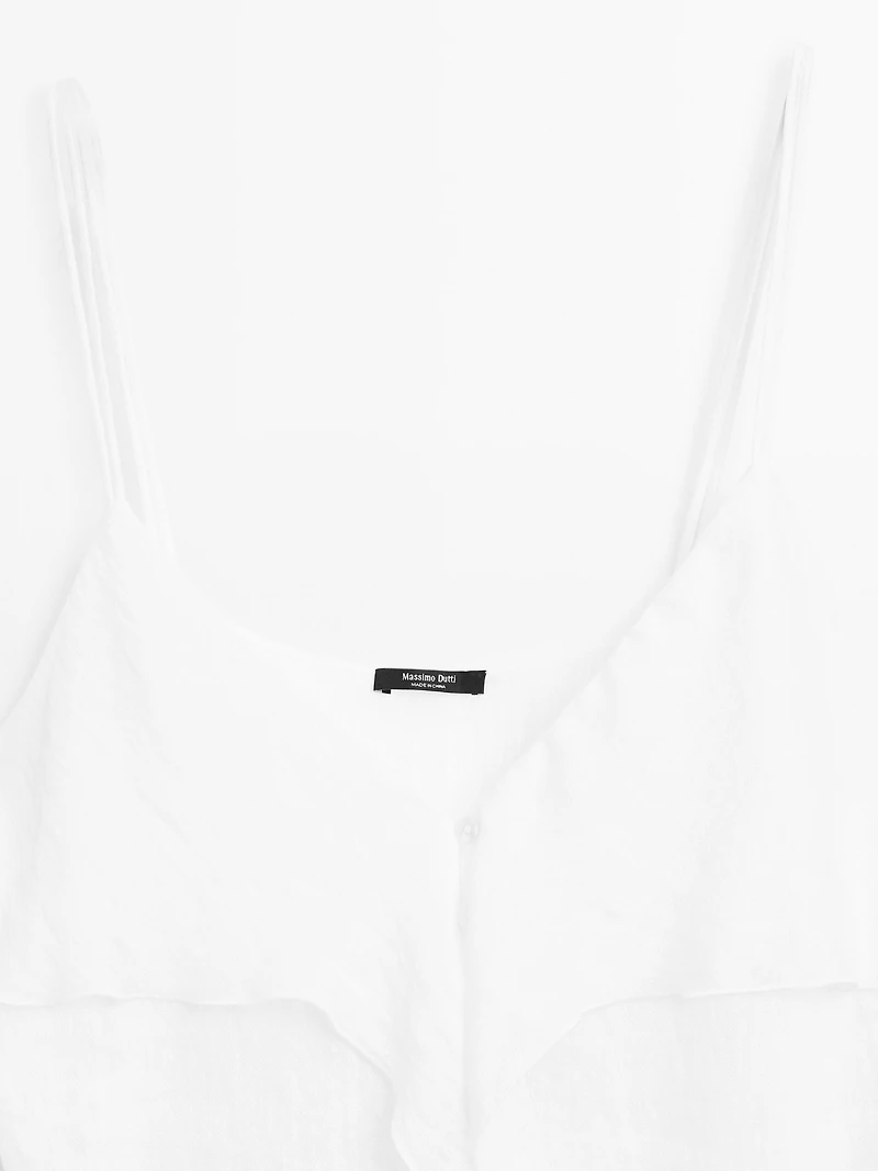 Strappy top with ruffle detail