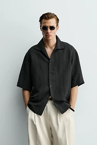 STRIPED JACQUARD BOXY FIT SHIRT