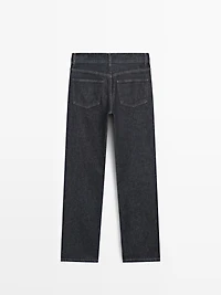 High-waist straight-leg jeans