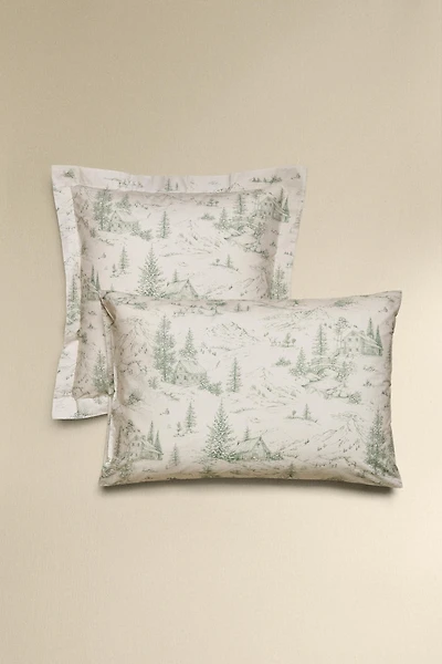 TOILE DE JOUY CHRISTMAS PERCALE PILLOWCASE