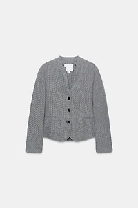VESTE EN LIN PIED-DE-POULE ZW COLLECTION