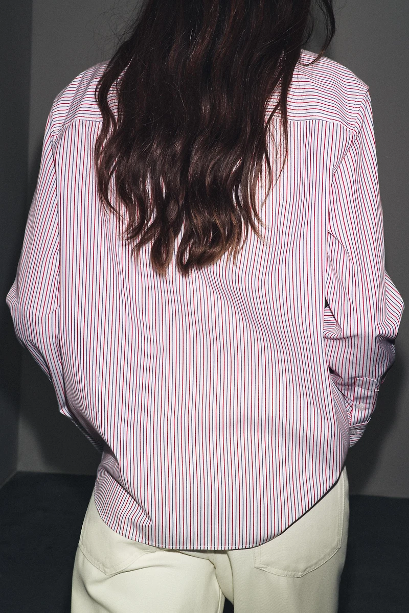 STRIPED POPLIN SHIRT ZW COLLECTION