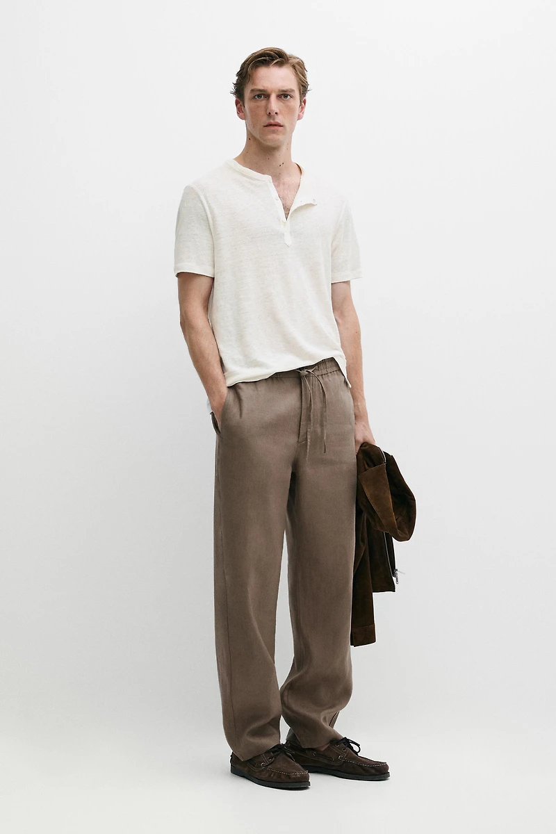 100% linen relaxed fit pants