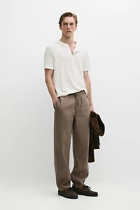 100% linen relaxed fit pants