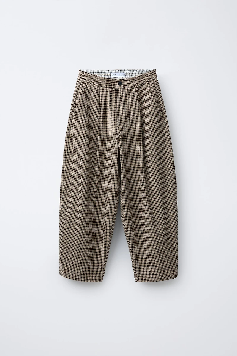GINGHAM BAGGY PANTS