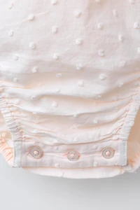EMBROIDERED SWISS DOT ROMPER