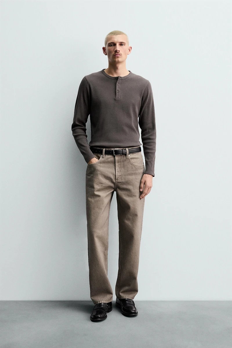 COTTON-HEMP BAKER COLLAR T-SHIRT