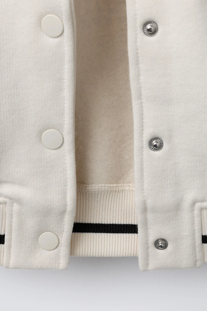 BLOUSON BOMBER MOLLETON INSCRIPTION BRODÉE