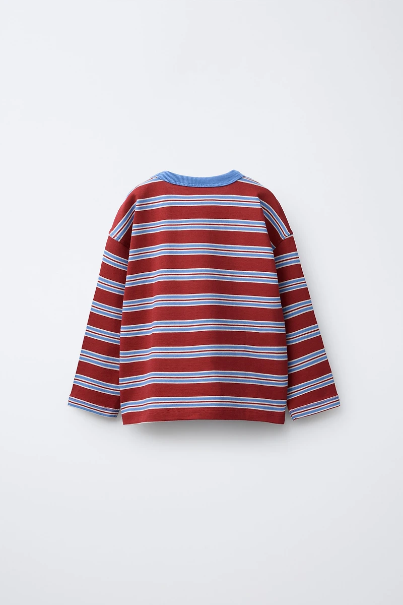 EMBROIDERED STRIPED T-SHIRT