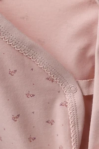 LOT DE TROIS BODYS COL KIMONO FLEURS QUALITÉ DOUCE