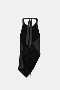 ASYMMETRIC DRAPED HALTER TOP