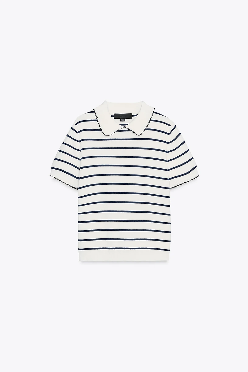 CONTRAST PIPING SHORT SLEEVE JUMPER