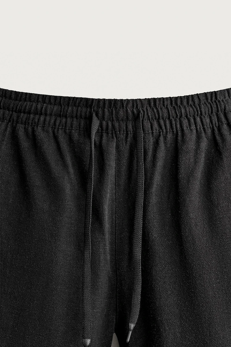 VISCOSE LINEN BLEND RELAXED FIT SHORTS