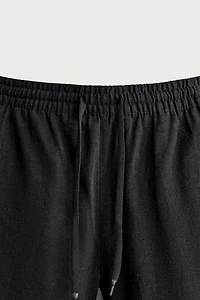VISCOSE LINEN BLEND RELAXED FIT SHORTS