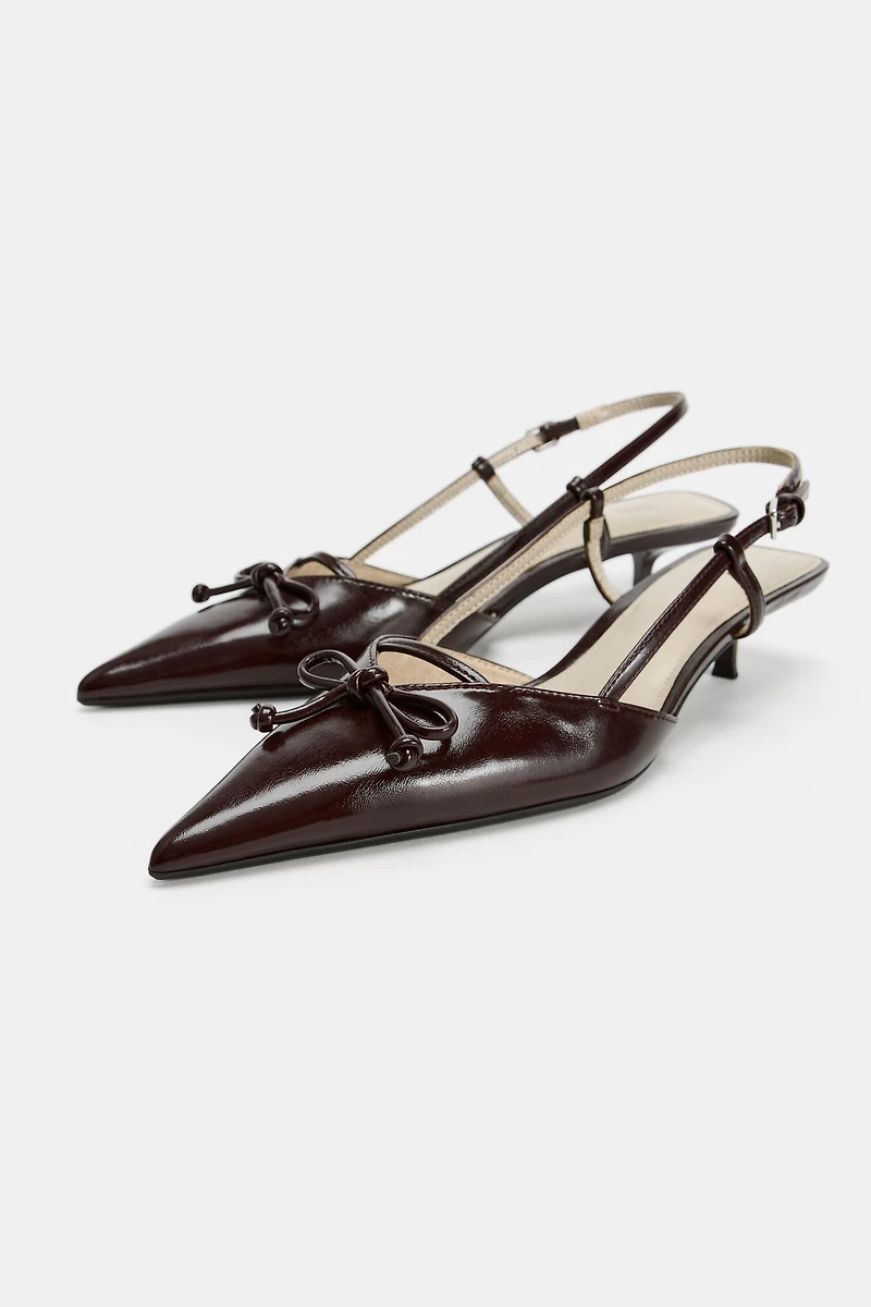 BOW SLINGBACK HEELS
