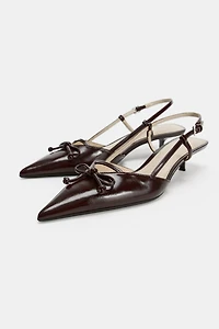 BOW SLINGBACK HEELS
