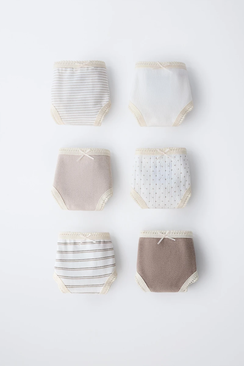 6- ANS/ LOT DE SIX CULOTTES IMPRIMÉES