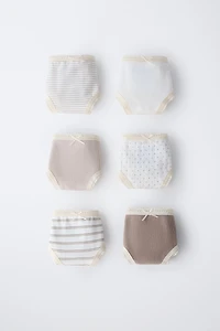 6- ANS/ LOT DE SIX CULOTTES IMPRIMÉES