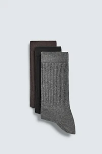 LOT DE 3 CHAUSSETTES CÔTELÉES