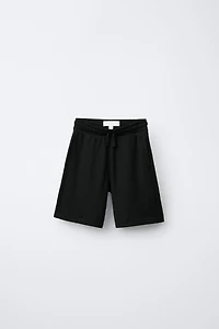 BOWLING SHIRT AND TEXTURED BERMUDA SHORTS SET WITH LABEL