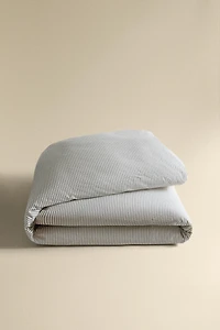SEERSUCKER STRIPED DUVET COVER WITH PIPING