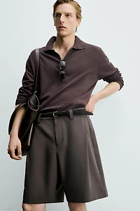 RELAXED FIT SIDE PLEAT SHORTS