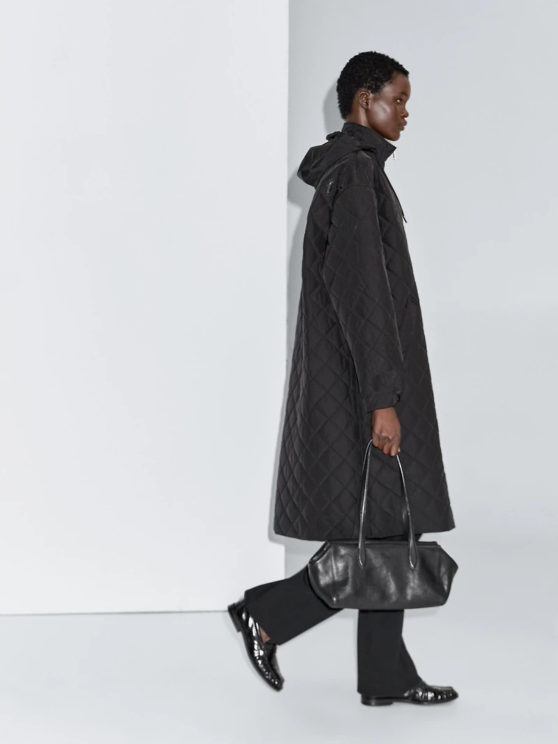 Parka longue matelassée oversize déperlante