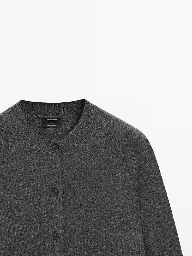 100% cashmere long sleeve cardigan