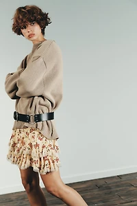 FLORAL RUFFLE MINI SKIRT
