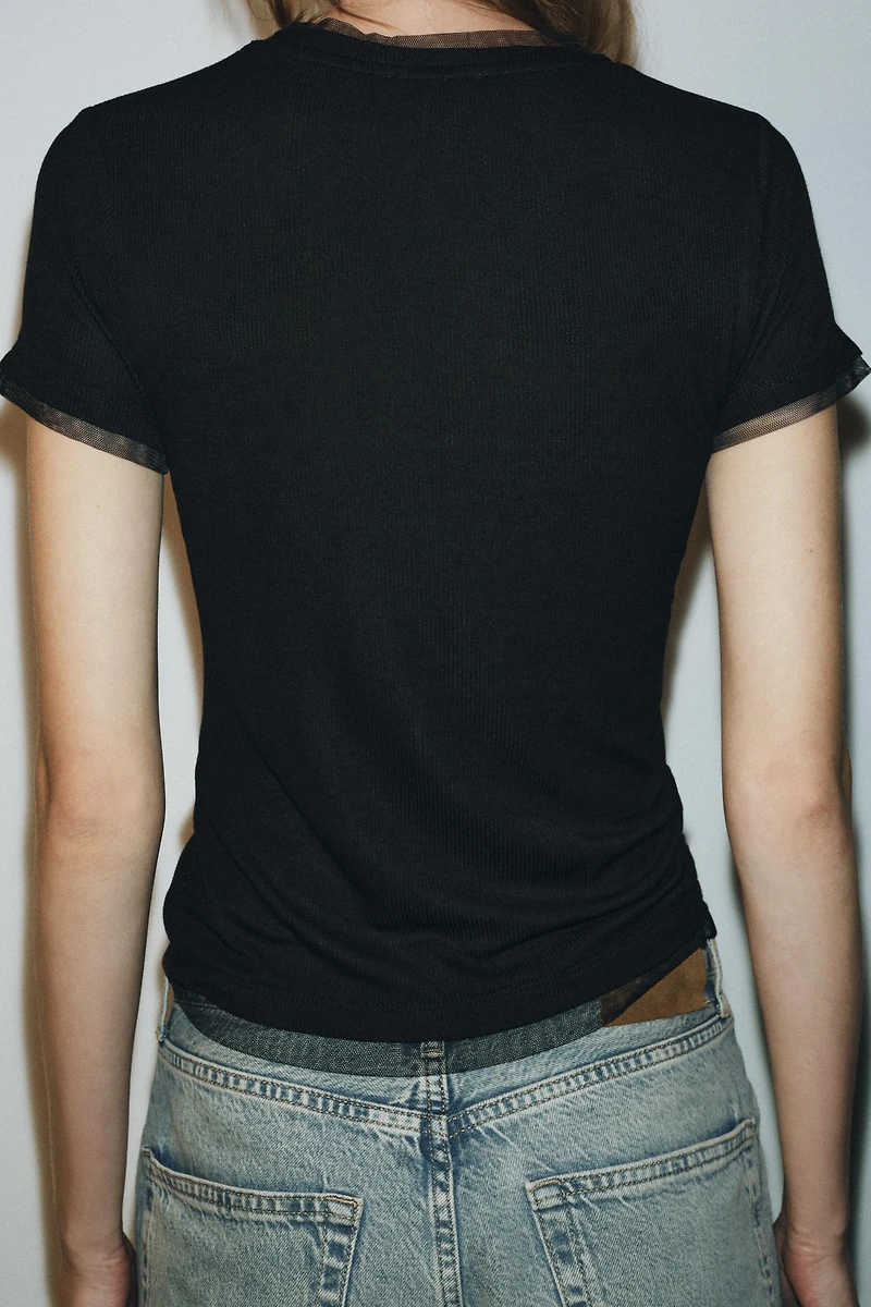 COMBINED TULLE T-SHIRT