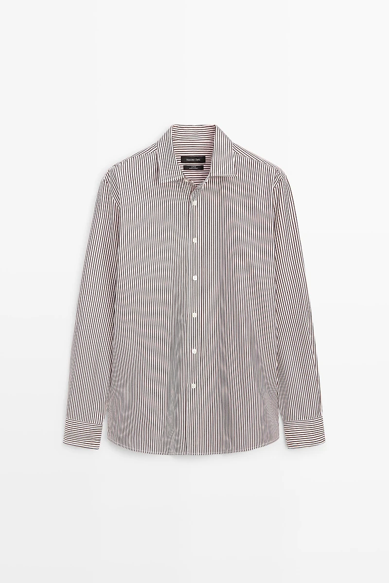 100% cotton regular fit striped shirt