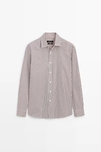 100% cotton regular fit striped shirt
