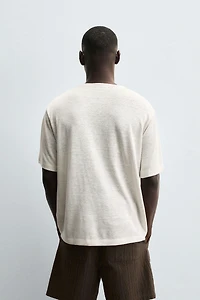 HEMP-VISCOSE STRIPED T-SHIRT