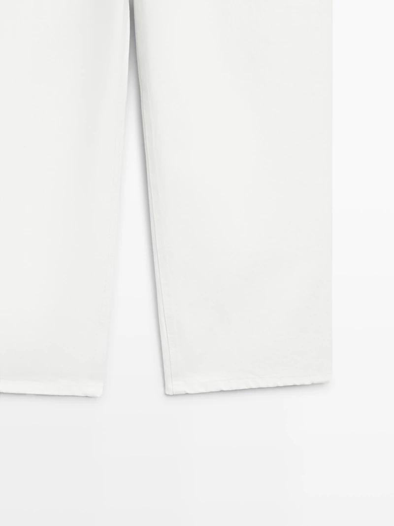 Mid-rise cropped wide-leg jeans
