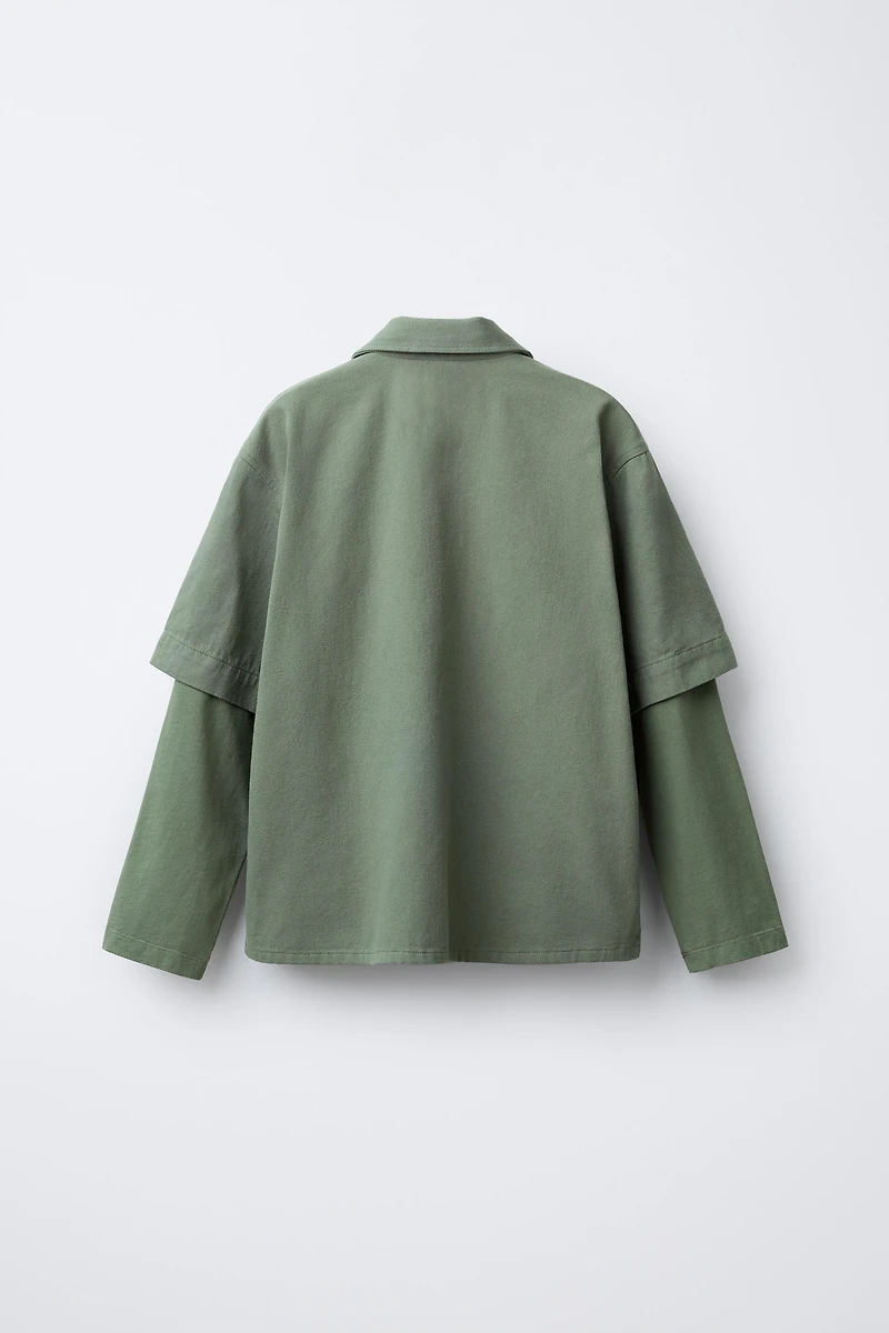 PATCH DOUBLE SLEEVE SHIRT