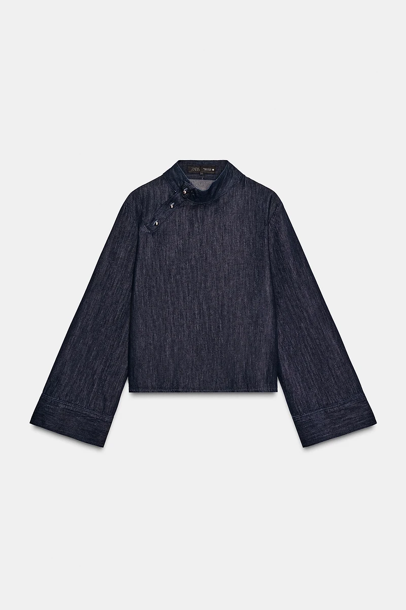 Z1975 DENIM HIGH COLLAR SHIRT